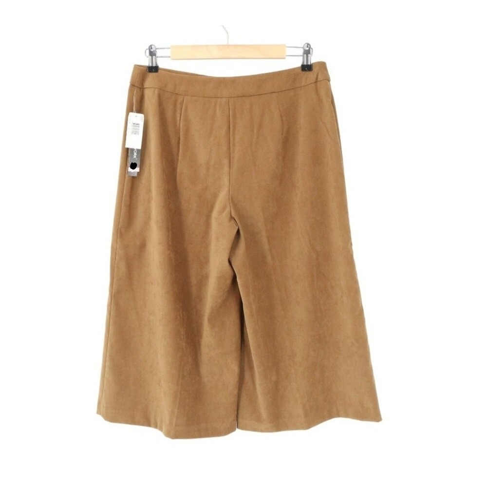 Briggs New York Women's Size 18 Gaucho Camel Brown Tan Stretch Capri Pants Wide